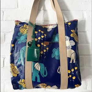 Fossil Waxed Canvas Animal Print Tote